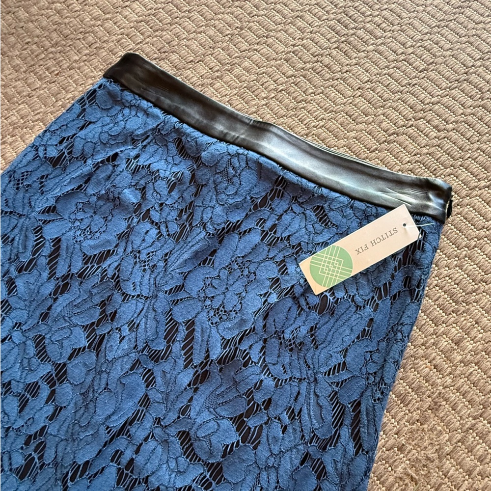 NWT Brixon Ivy Stitch Fix Lace and Faux Leather Pencil Skirt Sz S